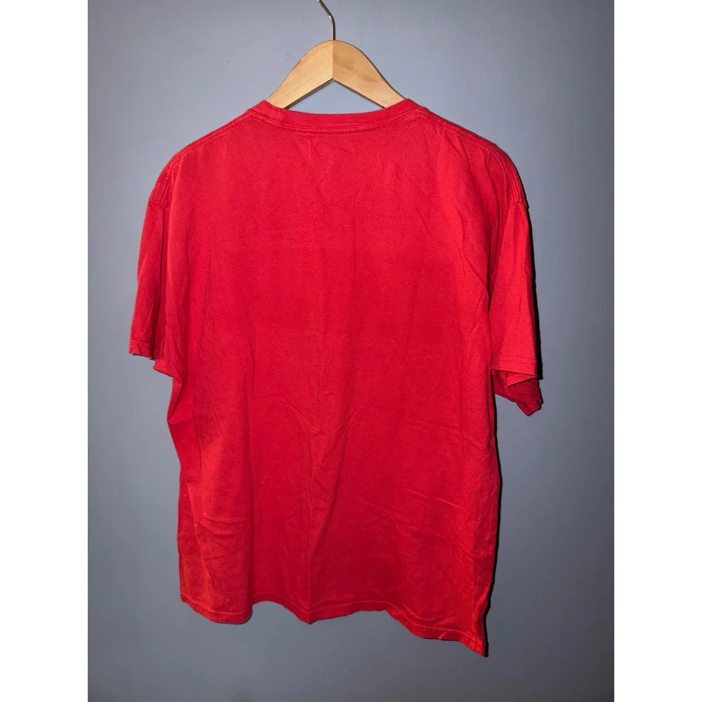 Champion Mens‎ Red Tropical Sunset Graphic Logo T-Shirt Size Large Short Sleeve - Picture 5 of 6